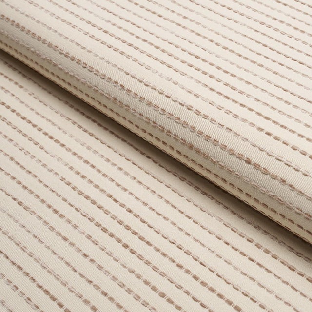 Traditional Schumacher Austen Performance Stripe Fabric In Neutral For Sale - Image 3 of 4