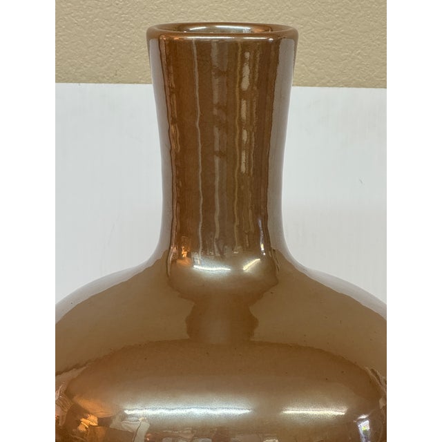 Bronze Martino Interiors Contemporary Ceramic Bottle Vase For Sale - Image 8 of 12