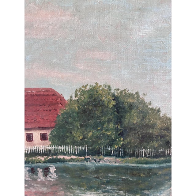 Landscape with Farmhouse, Oil Painting, Framed For Sale - Image 16 of 18