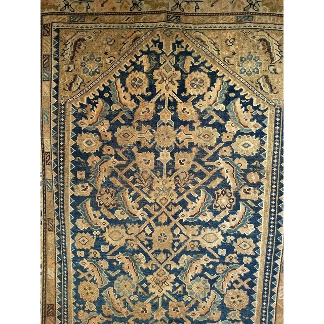 Antique Persian Malayer Area Rug, Allover Herati Geometric Design, Navy & Ivory, 4’ X 7’ For Sale - Image 4 of 9