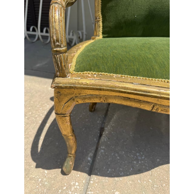 Wood Old Faux Bamboo Italian Settee For Sale - Image 7 of 10