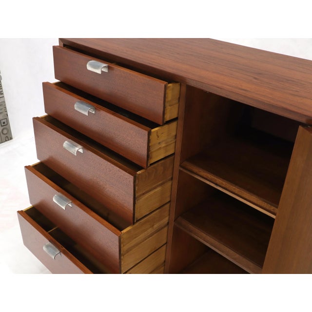 Mid-Century Modern walnut George Nelson for Herman Miller Storage five drawers cabinet dresser gentleman's high chest.