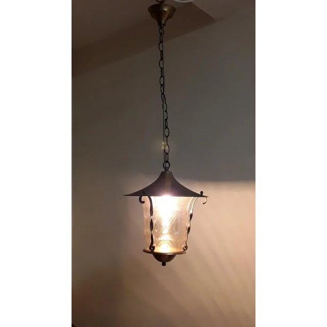 Vintage German Ceiling Lamp in Lantern Shape, 1950s, in Very Good conditions. Designed 1950 to 1959 European Plug (up to...