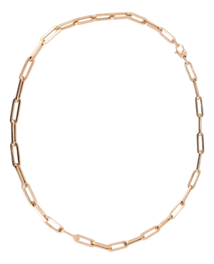 Unisex 14k Rose Gold 5.20mm Oval Paper Clip Link Chain Necklace
