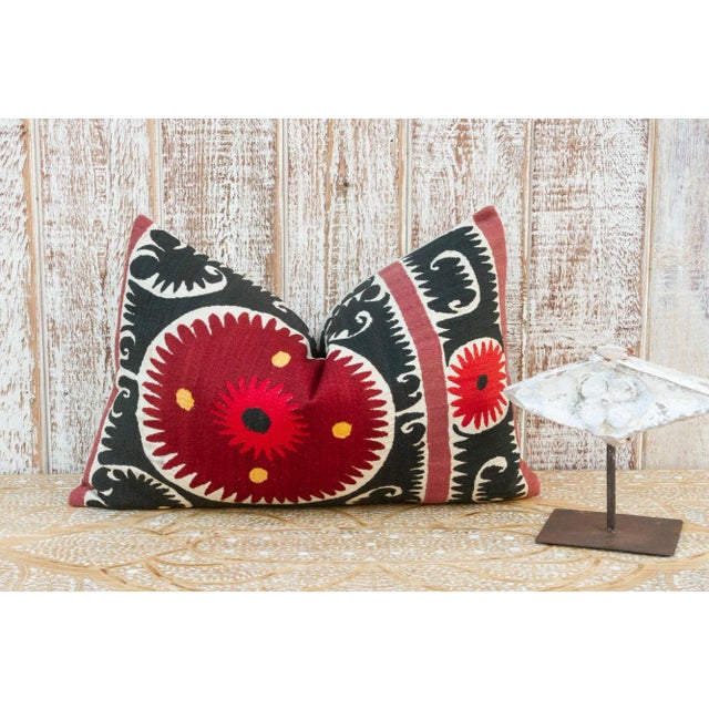 Zafara Bukhara Suzani Lumbar Pillow For Sale - Image 9 of 10