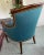 Henredon Henredon Traditional Blue Carved Wood Upholstered Armchair For Sale - Image 4 of 10