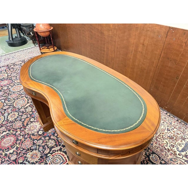 English Kidney-Shaped Chesterfield Desk For Sale - Image 12 of 15