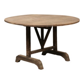 Late 19th Century French Antique Round Wine Tasting Table For Sale