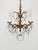 Antique 5 Arm 5 Light Tiny Dancer Brass Cut Lead Glass Crystal Chandelier For Sale - Image 9 of 12