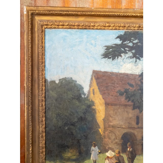 English Early 20th Century English Courtyard Landscape by Lewis George Fry For Sale - Image 3 of 12