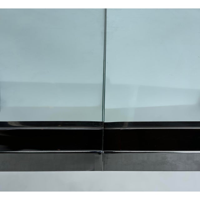 Vintage Milo Baughman Dia Chrome, Glass Dining Table, Expandable With Leaf For Sale In Miami - Image 6 of 10
