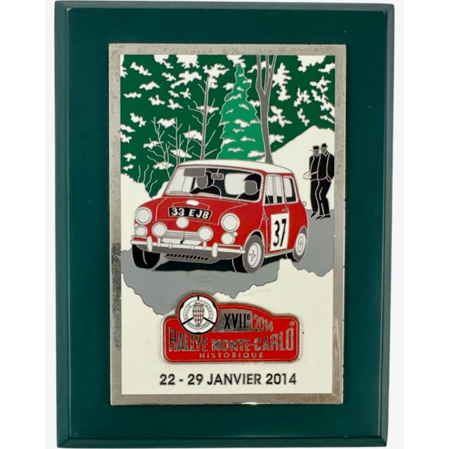 Green Rallye Monte Carlo Historique 2014 Car Badge Plaque For Sale - Image 8 of 8