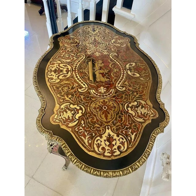Mid 19th Century Ancient French Boulle Center Table, 1860s For Sale - Image 5 of 13