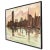 Mid-Century Modern Lee Reynolds Style Green and Brown Mid-Century Modern Cityscape Skyline Painting For Sale - Image 3 of 10