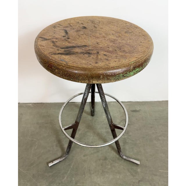 Industrial Grey Workshop Stool, 1960s For Sale - Image 16 of 18