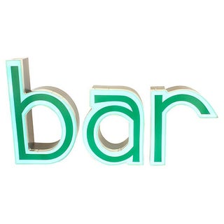 Aqua & Green Marquee Letters - Bar - Set of 3 For Sale