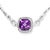 Contemporary .925 Sterling Silver 10mm Cushion Cut Amethyst Gemstone and Diamond Accent Lariat 4”-10” Adjustable Bolo Bracelet (H-I Color, SI1-SI2 Clarity) For Sale - Image 3 of 5