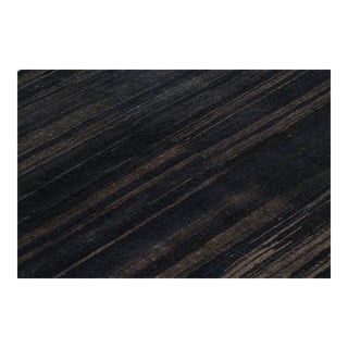 Rug & Kilim’s Textural Rug in Dark Blue Tones and Striae For Sale