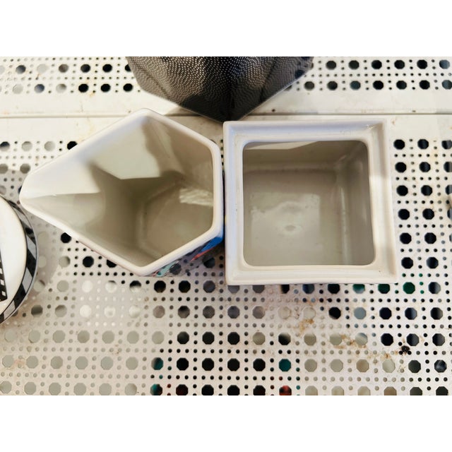 1990s Barbara Brenner for Rosenthal Scenario Metropol Memphis Style Porcelain Tea Set For Sale - Image 10 of 11
