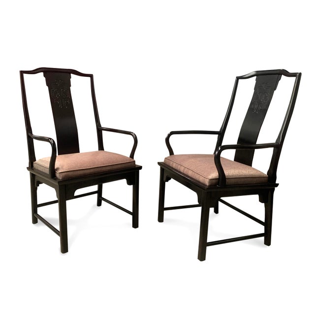 1970s Chinoiserie Dining Arm Chairs by Raymond Sobota for Century Furniture — a Pair For Sale In Chicago - Image 6 of 6