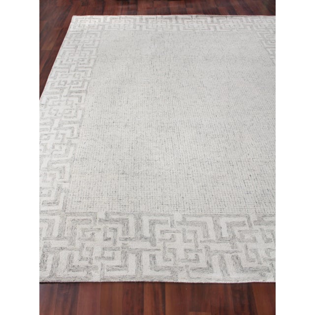 Contemporary Exquisite Rugs Melbourne Hand Loom Wool & Cotton Gray - 8'x10' For Sale - Image 3 of 8