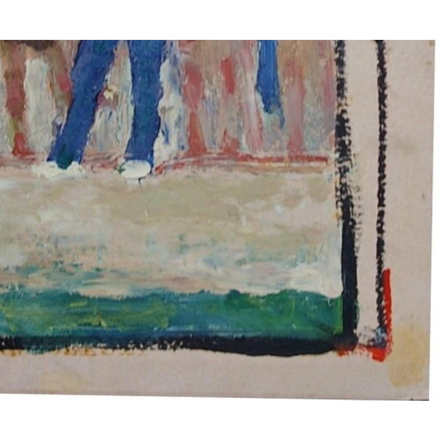 1970s Soviet Swimming Oil Painting, Socialist Realism, Ukrainian Art 35-34 For Sale - Image 6 of 6