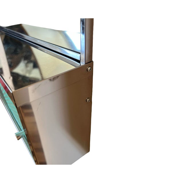 Mid-Century Modern Vintage Mid Century Modern 1950s Metal Medicine Cabinet Bathroom Vanity Restored For Sale - Image 3 of 11