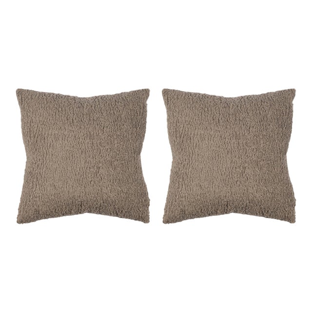 Teddy Pewter 22x22 Pillow, A Pair For Sale