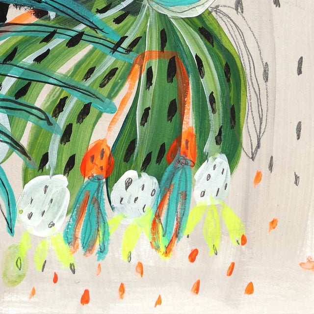 Exotic - Abstract Colorful Whimsical Figurative Feminine Art on Paper Original Artwork by Silvia Pavarini For Sale In Los Angeles - Image 6 of 7