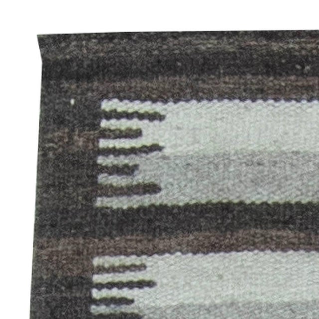 Modern Striped Grey Flat-Weave Wool Rug by Doris Leslie Blau For Sale In New York - Image 6 of 7