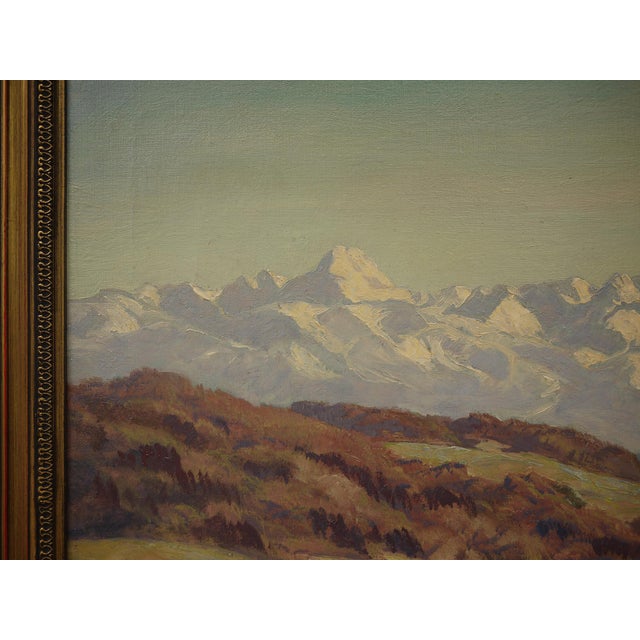 Alpine Landscape, 1940s, Oil on Canvas For Sale - Image 10 of 17