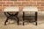 Viennese 1900s Black Stools with X-Form Bases and Custom Upholstery, a Pair For Sale - Image 9 of 12