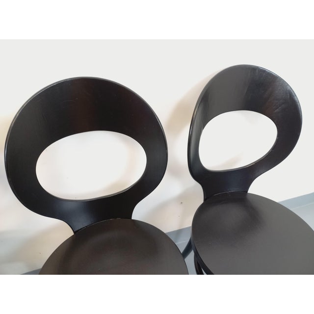 Vintage Mouette Chairs in Black Wood from Baumann, 1960s, Set of 4 For Sale - Image 9 of 18