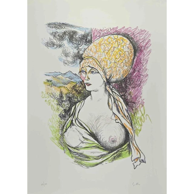 Contemporary Renato Guttuso, Homage to Gustave Courbet, Lithograph, 1980s For Sale - Image 3 of 3