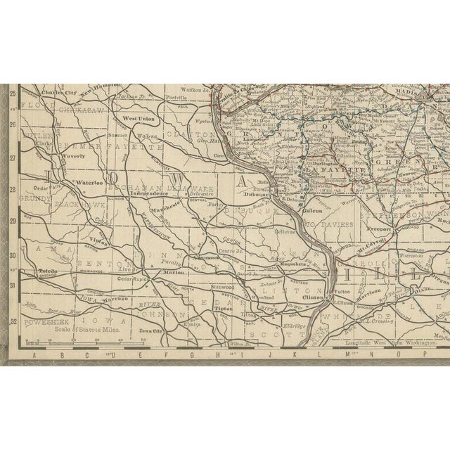 Late 19th Century Antique Map of Wisconsin The Badger State with Railroads and Counties, 1888 For Sale - Image 5 of 10