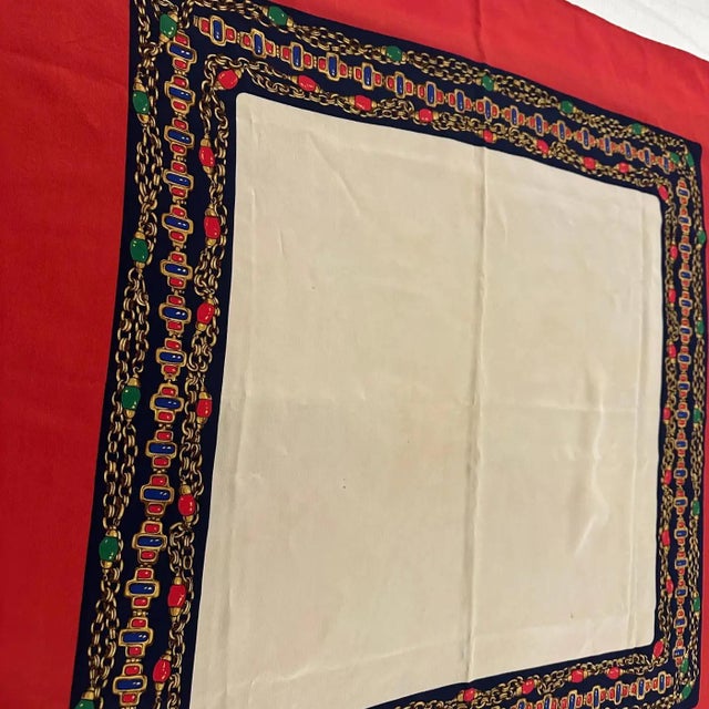 Elegant 1980s Silk French Carré Scarf by Chanel For Sale - Image 11 of 12