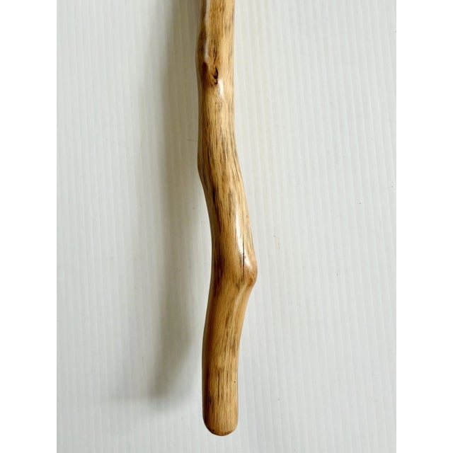 Natural Wooden Walking Stick, Rustic Hiking Staff/ Cane Twisted, T Handle 36” For Sale - Image 4 of 15