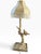 1960s Bird on Tree Trunk Table Lamp With Fringed Scalloped Shade | Hollywood Regency For Sale - Image 5 of 9