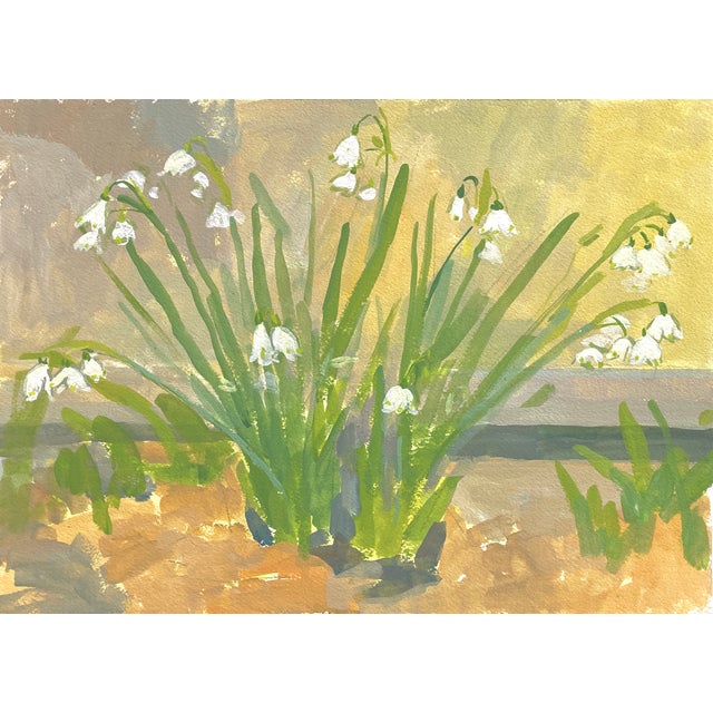 Snowdrops Original Botanical Painting by Michelle Farro For Sale