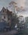 Flemish 18th Century Oil on Canvas, Suburban Street with Wayfarers For Sale - Image 12 of 12