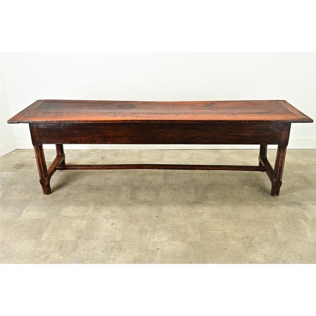 Brown French 19th Century Solid Oak Farm Table For Sale - Image 8 of 12