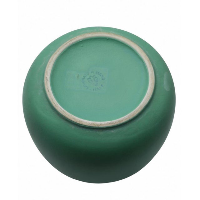 Giovanni Gariboldi Green Ceramic Vase with Matte Finish by Giovanni Gariboldi, Italy, 1960s For Sale - Image 4 of 8