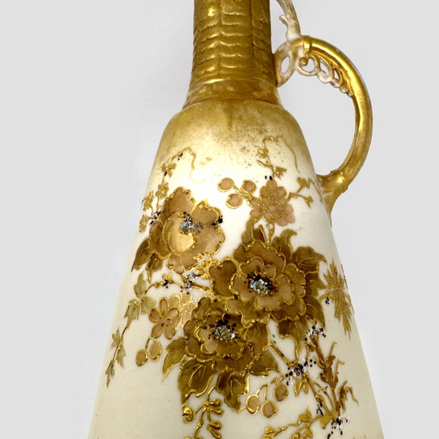 Gold Antique Turn-Teplitz RStK Art Nouveau Bohemia Porcelain Ewer For Sale - Image 8 of 8