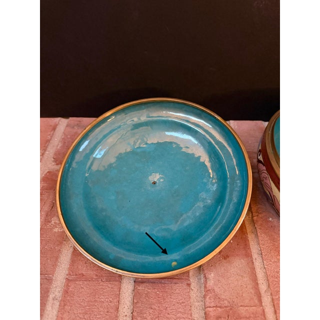 Vintage Cloisonné Round Lidded Jar / Trinket Box For Sale - Image 9 of 12