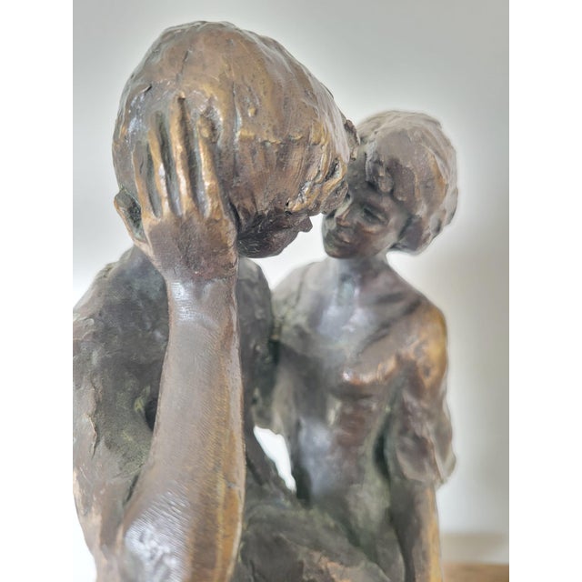 Bronze Sculpture of Couple in Love, 1980s For Sale - Image 4 of 12