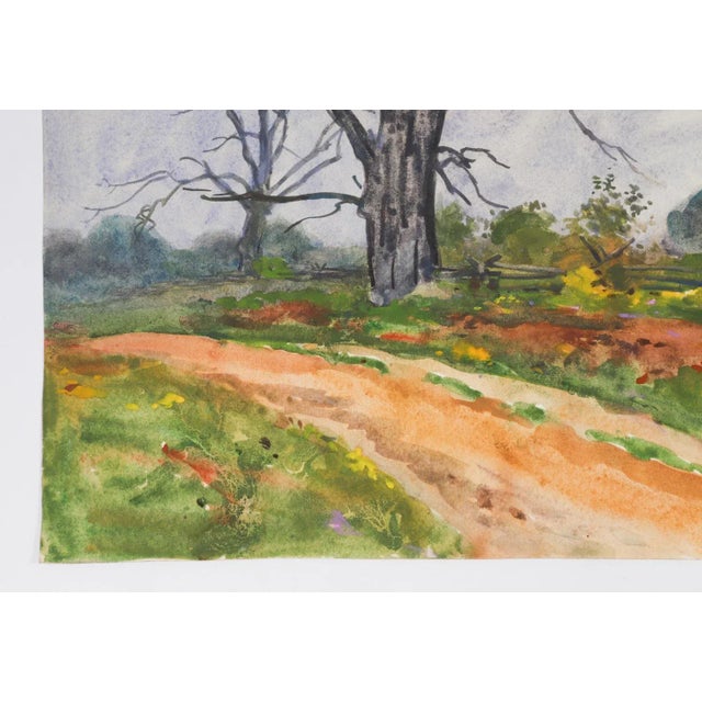 Antique 1922 New England Landscape Painting by Egbert Cadmus For Sale In Seattle - Image 6 of 8