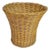 Antique French Provincial Fluted Handmade Wicker Basket For Sale