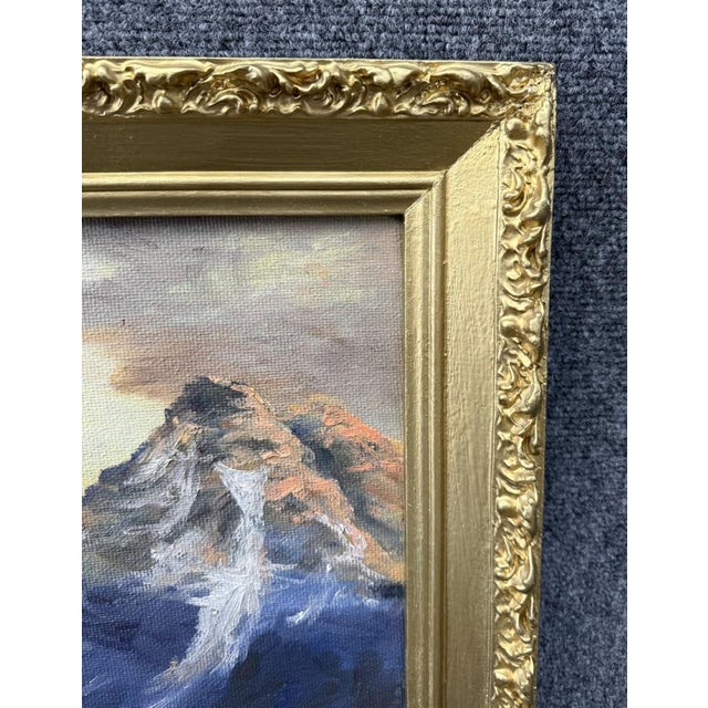 Wood Original 1968 Mountain Landscape Oil on Board by Lillian Lewis For Sale - Image 7 of 11