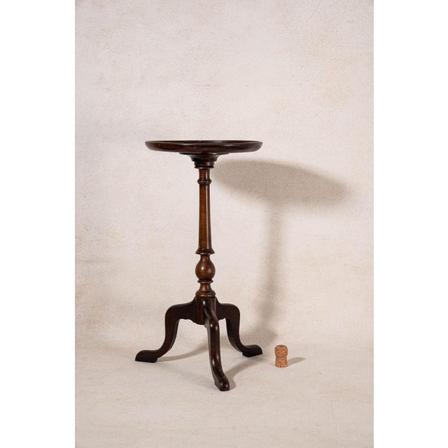 English Mahogany Wine Table With Beveled Lip Edge (C. 1930) For Sale - Image 4 of 4