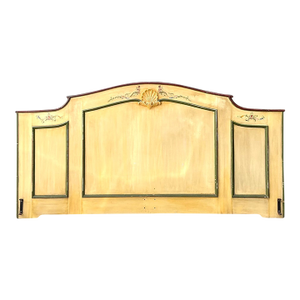 Vintage Hand-Painted Wood Queen Headboard